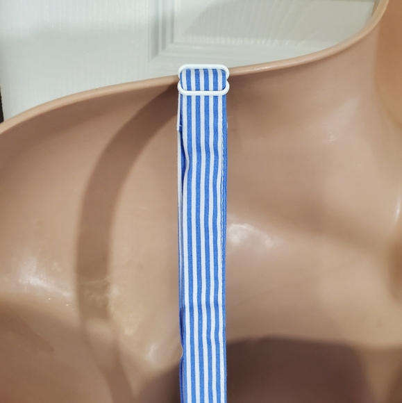 TORRID  ( 5X ) Blue Striped Poplin Lace-Up Cami Corset Eyelets Lace-up  Zip Top - Picture 9 of 13